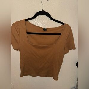 Tan Women's Square Neck Top